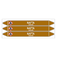 Značení potrubí, nafta,3 ks, 355 × 37 mm